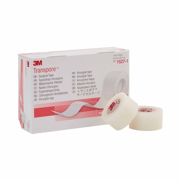 3M Transpore Medical Tape, Transparent, 1 Inch X 10 Yard, Plastic, NonSterile, 120PK 1527-1 - main